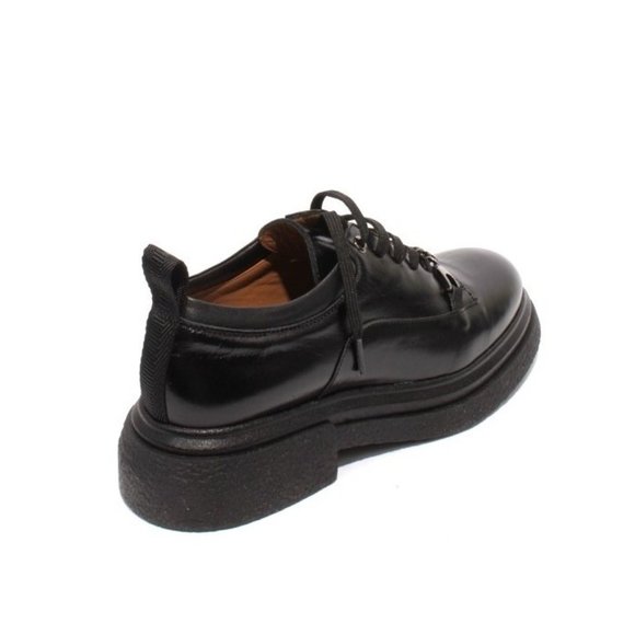 MOT-CLe 2145 Black Leather Lace-Up Oxfords Shoes - Picture 4 of 8